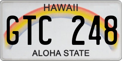 HI license plate GTC248