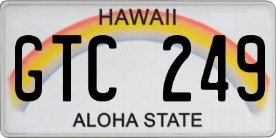 HI license plate GTC249