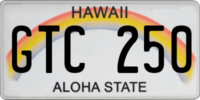 HI license plate GTC250