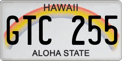 HI license plate GTC255