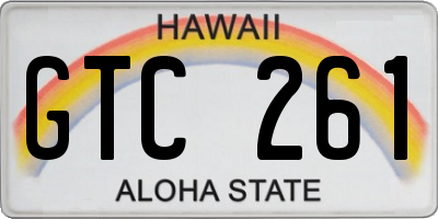 HI license plate GTC261