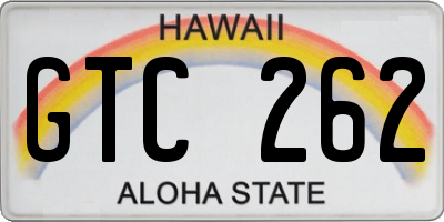 HI license plate GTC262