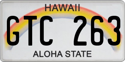 HI license plate GTC263