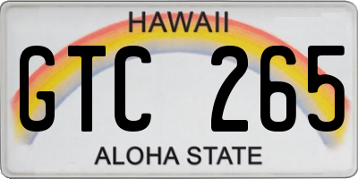 HI license plate GTC265