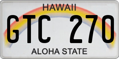HI license plate GTC270