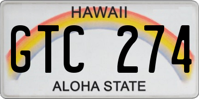 HI license plate GTC274