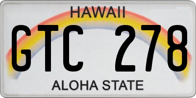 HI license plate GTC278
