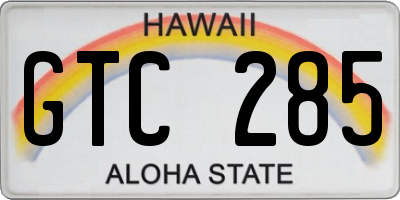 HI license plate GTC285