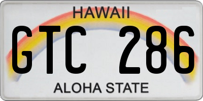 HI license plate GTC286