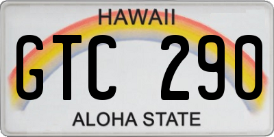HI license plate GTC290