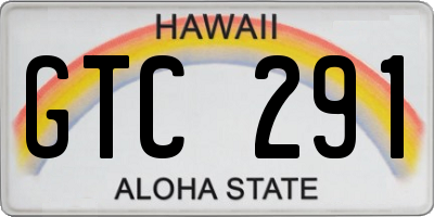 HI license plate GTC291