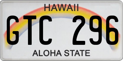 HI license plate GTC296