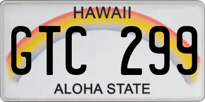 HI license plate GTC299