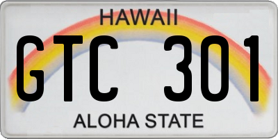 HI license plate GTC301