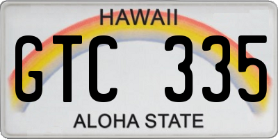 HI license plate GTC335