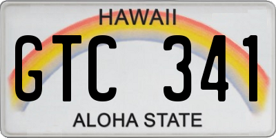 HI license plate GTC341