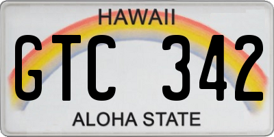 HI license plate GTC342