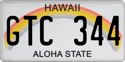 HI license plate GTC344