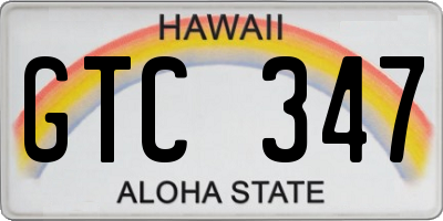HI license plate GTC347