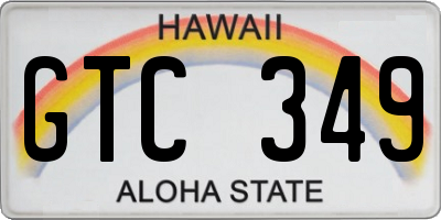HI license plate GTC349