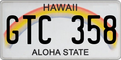 HI license plate GTC358