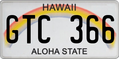 HI license plate GTC366