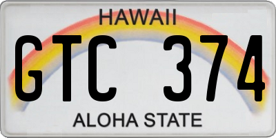 HI license plate GTC374