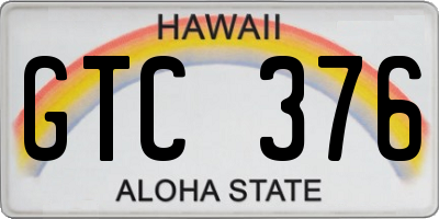 HI license plate GTC376