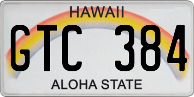 HI license plate GTC384