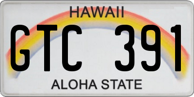 HI license plate GTC391