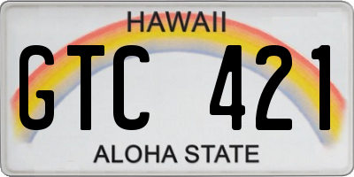 HI license plate GTC421