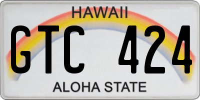 HI license plate GTC424