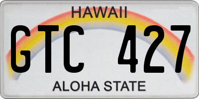 HI license plate GTC427