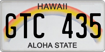 HI license plate GTC435