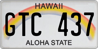 HI license plate GTC437