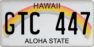 HI license plate GTC447