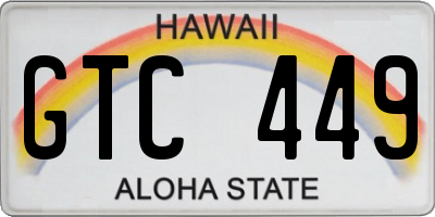 HI license plate GTC449