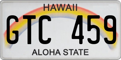 HI license plate GTC459