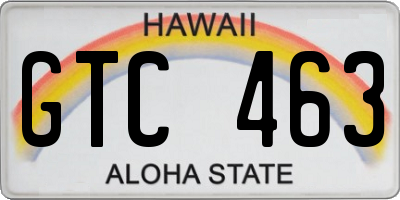 HI license plate GTC463
