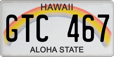 HI license plate GTC467