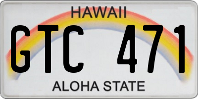 HI license plate GTC471