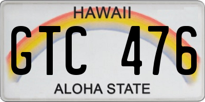 HI license plate GTC476