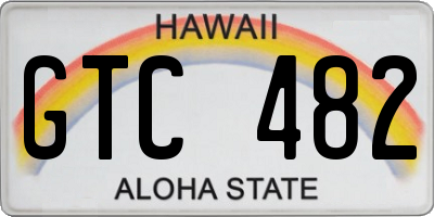 HI license plate GTC482