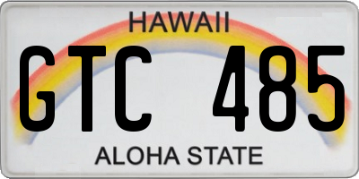 HI license plate GTC485