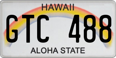HI license plate GTC488