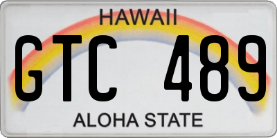 HI license plate GTC489