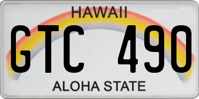 HI license plate GTC490
