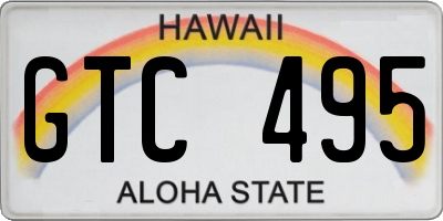 HI license plate GTC495