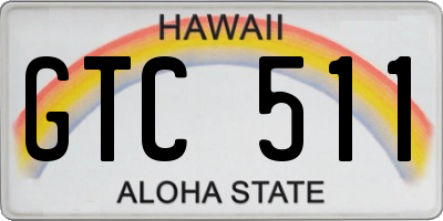 HI license plate GTC511