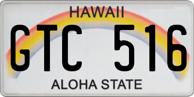 HI license plate GTC516